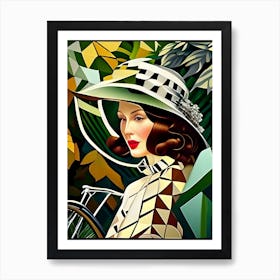 Lady In Green Hat Art Print