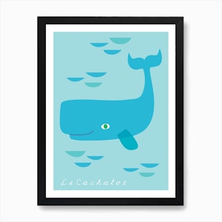 Le Cachalot, Happy Whale Art Print