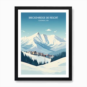 Poster Of Breckenridge Ski Resort   Colorado, Usa, Ski Resort Illustration 1 Art Print