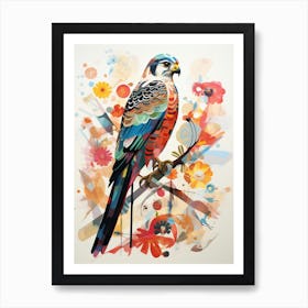 Bird Painting Collage Falcon 1 Art Print