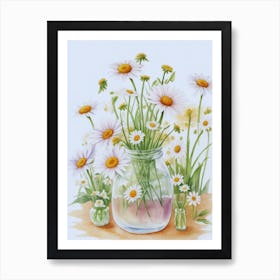 Daisies In A Vase 1 Art Print