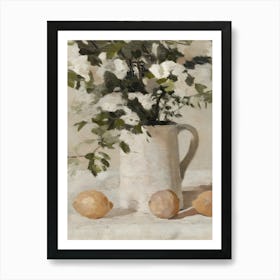 Lemons In A Vase Art Print