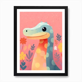 Colourful Dinosaur Elasmosaurus 1 Art Print