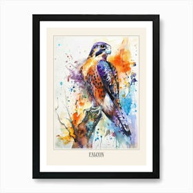 Falcon Colourful Watercolour 2 Poster Art Print