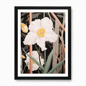 Flower Illustration Daffodil 3 Art Print