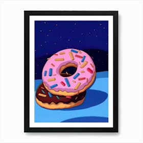 Classic Donuts Illustration 2 Art Print