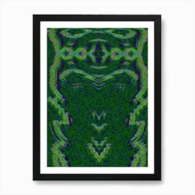 Green Face By Person Art Print