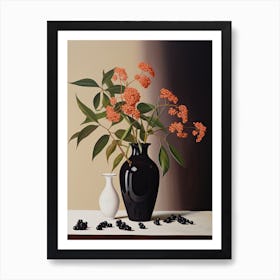 Bouquet Of Beautyberry Flowers, Autumn Fall Florals Painting 3 Art Print