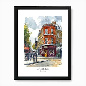 Camden London Borough   Street Watercolour 2 Poster Art Print