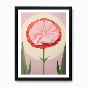 Carnation Dianthus 2 Hilma Af Klint Inspired Pastel Flower Painting Art Print