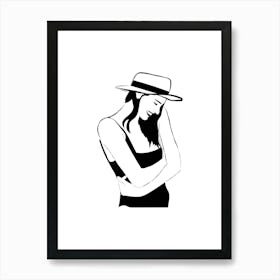 Woman In A Hat Art Print