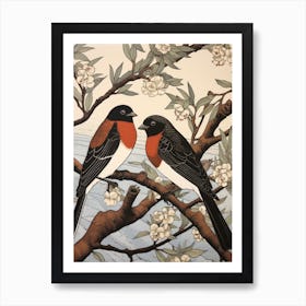 Art Nouveau Birds Poster Swallow 1 Art Print