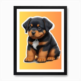 Rottweiler Puppy Art Print