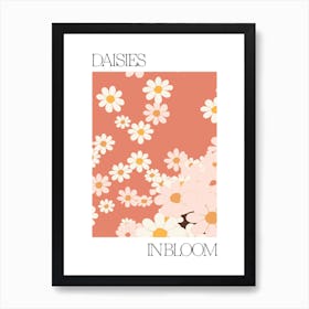 Daisies In Bloom Flowers Bold Illustration 4 Art Print