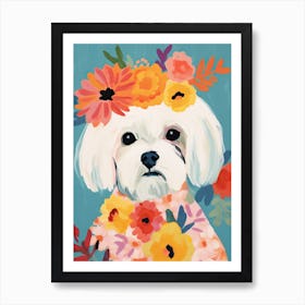 Maltese Portrait With A Flower Crown, Matisse Painting Style 2 Poster