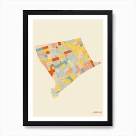 Mayfair London England Uk Neighbourhood Map Art Print