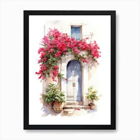 Bari, Italy   Mediterranean Doors Watercolour Painting 3 Art Print