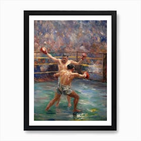 Boxing In The Style Of Monet 4 Art Print