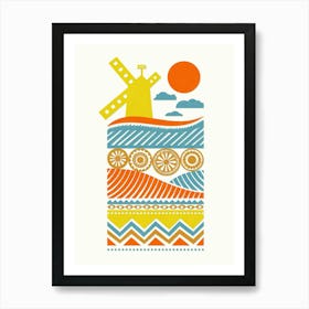 Windmill Cut Out Kids Room Art Art Print