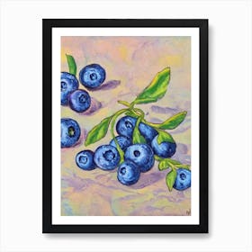 Blueberry Vintage Sketch Fruit Art Print