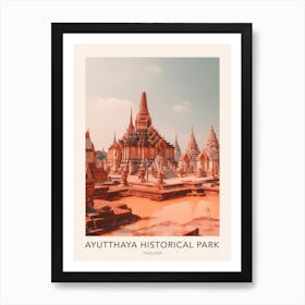 The Ayutthaya Historical Park Thailand 2 Travel Poster Art Print