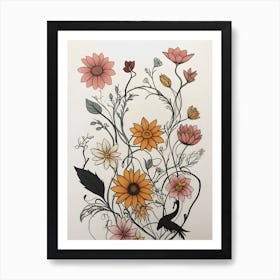 Flowers Pattern Plant Art Print