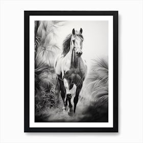 A Horse Oil Painting In Anse Lazio, Seychelles, Portrait 3 Art Print