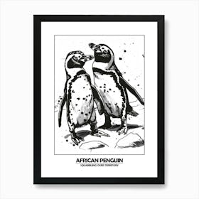 Penguin Squabbling Over Territory Poster 1 Art Print