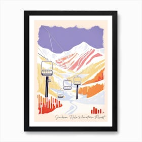 Poster Of Jackson Hole Mountain Resort   Wyoming, Usa, Ski Resort Pastel Colours Illustration 0 Art Print