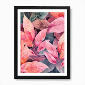 Tropical Leaves Wallpaper 2 Art Print