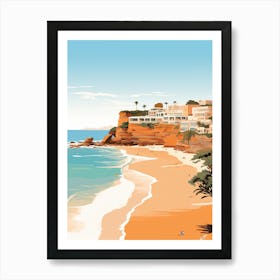 Sorrento Back Beach Australia Mediterranean Style Illustration 3 Art Print