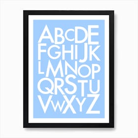 Alphabet on a Baby Blue Background Art Print