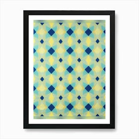 Blue And Yellow Diamonds Art Print