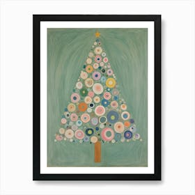 Pastel Abstract Christmas Tree Art Print