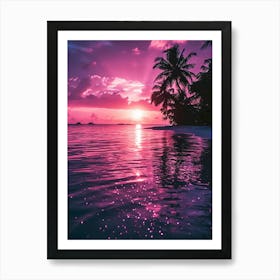 purple Sunset On The Beach Art Print