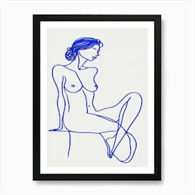 Nude Woman Sitting Art Print