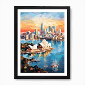 Sydney, Australia, Geometric Illustration 1 Art Print