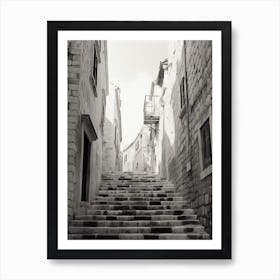 Dubrovnik Croatia Mediterranean Black And White Photography Analogue 7 Art Print