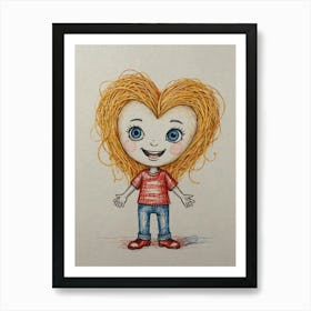 Heart Of A Girl Art Print