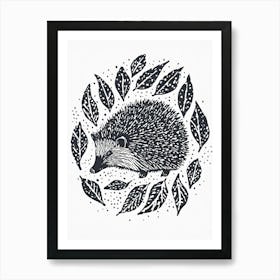 A Humble Hedgehog Among Autumn Leaves Art Print