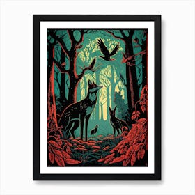 Wolf In The Woods Art Print