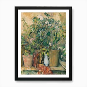 Potted Plants On A Window Sill Art Print