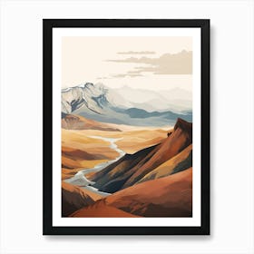 Laugavegur Iceland 3 Hiking Trail Landscape Art Print