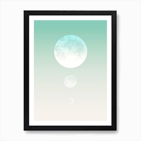 Moon Triplet Turquoise Art Print