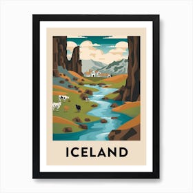 Vintage Travel Poster Iceland 6 Art Print