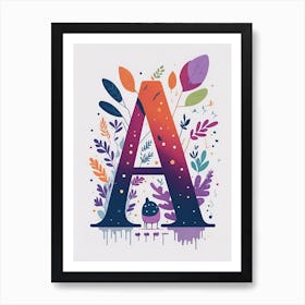 Colorful Letter A Illustration 13 Poster