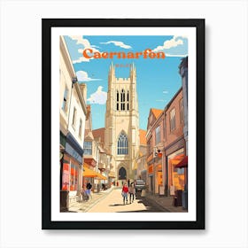 Caernarfon Wales Street view Travel Art Art Print