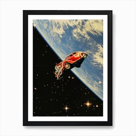 Car In Space Art Print