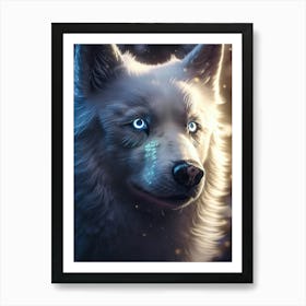 White Wolf With Blue Eyes 3 Art Print