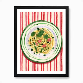 A Plate Of Antipasto, Top View Food Illustration 4 Art Print